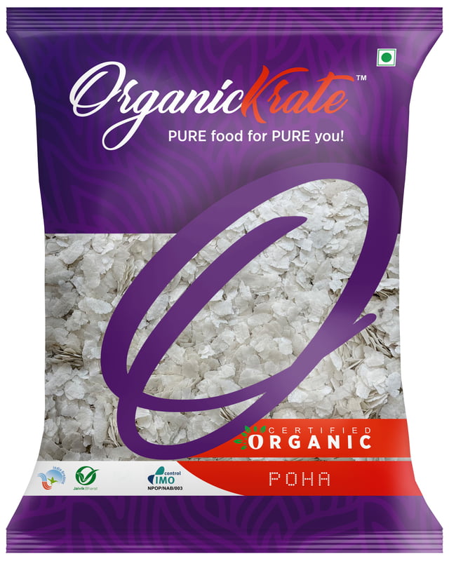 OrganicKrate Poha (Flattened Rice) - Organic - 0.50 Kg