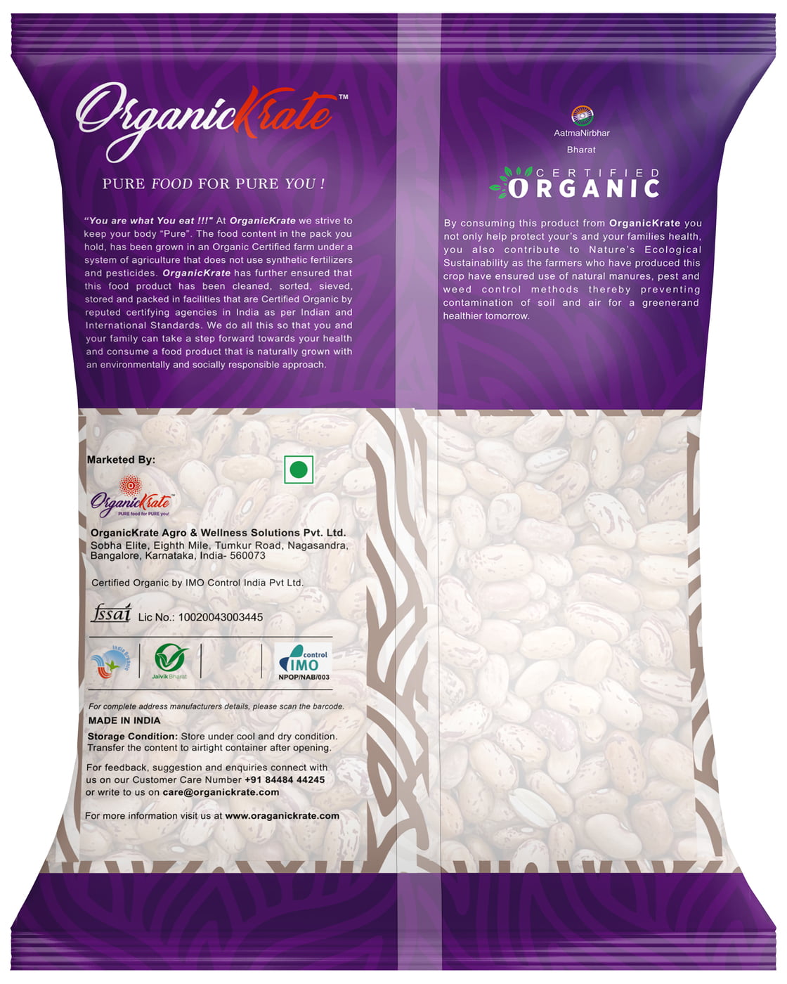 OrganicKrate Rajma Chitra (Kidney Beans - Chitra) - Organic OrganicKrate Rajma Chitra (Kidney Beans - Chitra) - Organic