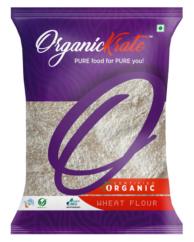 OrganicKrate Whole Wheat Flour (Atta) (Premium Grain)- Organic - 1 Kg