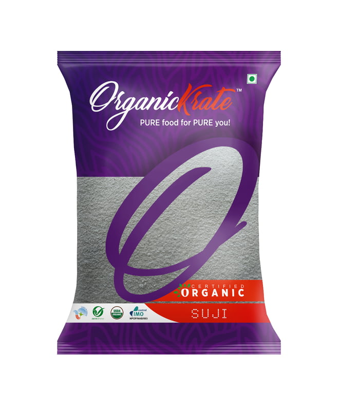 OrganicKrate Suji (Wheat Suji ) - Organic - 1 Kg OrganicKrate Suji (Wheat Suji ) - Organic - 1 Kg